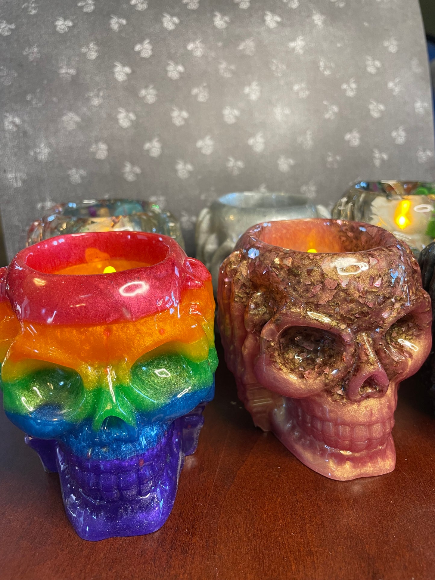 'Hear no evil, speak no evil, see no evil' Skull Candle holder sets